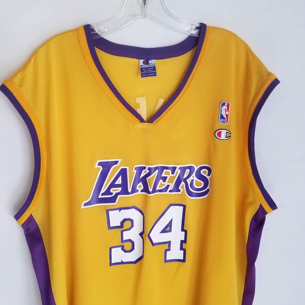 Vintage Champion Shaquille O'Neal LA Lakers Basketball Jersey Mens Size 52 2XL - Picture 2 of 6